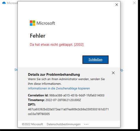 onedrive fehler 2002.